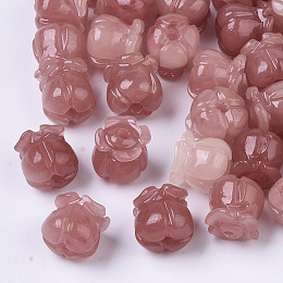 Honeyhandy Synthetic Coral Beads, Dyed, Imitation Jade, Tulip, Indian Red, 8.5x8mm, Hole: 1.5mm