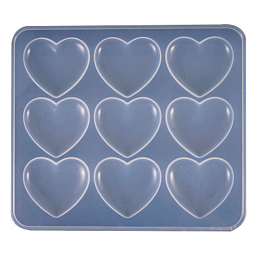 Honeyhandy Silicone Molds, Resin Casting Molds, For UV Resin, Epoxy Resin Jewelry Making, Heart, White, 17.5x16x0.5cm, Inner Size: 4.2x5.2cm