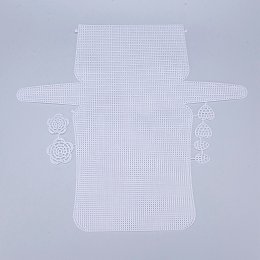 Honeyhandy Plastic Mesh Canvas Sheets, for Embroidery, Acrylic Yarn Crafting, Knit and Crochet Projects, Flower & Heart & Leaf, White, 42.2x46.3x0.15cm, Hole: 4x4mm, Leaf: 29.5x20x1.2mm, Heart: 32x33x1.2mm, Flowers: 51x52x1.2mm and 43x44x1.2mm