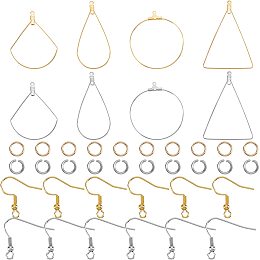 UNICRAFTALE Earring DIY Making Kit 24pcs Beading Hoop Earring Finding Stainless Steel Wire Pendants and 60pcs Open Jump Rings 60pcs Earring Hooks for Earrings Jewelry Making