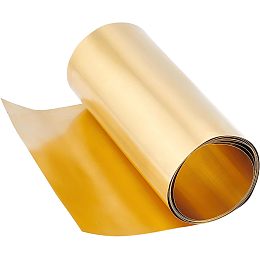 OLYCRAFT 35 Gauge Copper Roll Weather Proof Brass Sheet Copper Foil Gold Color Copper Sheets for Mechanical Machining Mould Making Cutting Precision - 39x3.94Inch