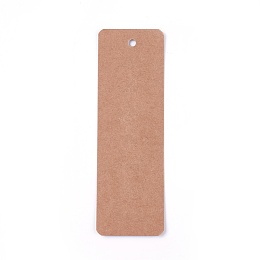 Honeyhandy Blank Kraft Paper Card, DIY Bookmark Card, Rectangle, Tan, 142~145x46~47x0.3~0.4mm, Hole: 5mm