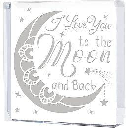 FINGERINSPIRE Square Crystal Engraved Keepsake and Paperweight, Crystal Gifts for Girlfriend Boyfriend Wife Husband as Christmas Birthday Valentine's Day Presents - I Love You to The Moon and Back