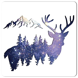 GORGECRAFT Plastic Drawing Painting Stencils Templates, Square, Deer Pattern, 30x30cm