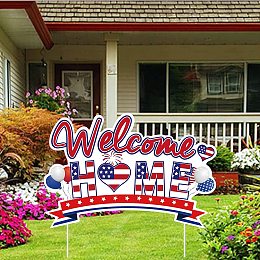 FINGERINSPIRE Welcome Home Yard Signs Display Decorations for Outdoor Garden Decoration Party Supplies Decor Lawn Yard Décor(14.1x9.4inch)