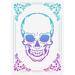 NBEADS Vintage Skull Painting Stencil, Reusable PET Painting Templates DIY Art Craft Painting Wall Cut Stencils for Painting on Wood Canvas Paper Furniture Wall, 11.69×8.27 Inch