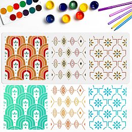 Large Geometric Stencils Geometric Wall Stencils Boho Stencils 39.4×15.7inch Reusable PET Material Large Template for Wall Patio Bathroom Floor Furniture DIY Art Crafts