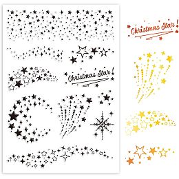 GLOBLELAND Christmas Star Transparent Clear Stamps Star Fireworks Backbround Embossing Stamp Sheets Silicone Clear Stamps Seal for DIY Scrapbooking and Card Making Paper Craft Decor