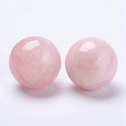 Honeyhandy Natural Rose Quartz Home Display Decorations, No Hole/Undrilled Beads, Round Ball, 40mm