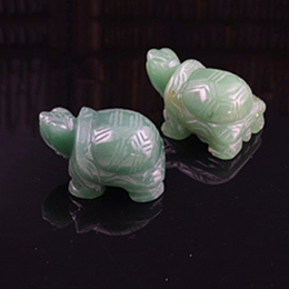 Honeyhandy Natural Green Aventurine Carved Healing Tortoise Figurines, Reiki Stones Statues for Energy Balancing Meditation Therapy, 41.5x28.5x21mm