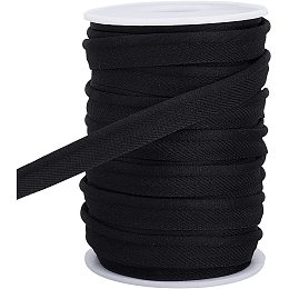 AHANDMAKER 20 Yards Piping Trim with Welting Cord, Black Maxi Piping Bias Tape Lip Cord Trim for Webbing Garment Sewing Trimming Upholstery, 0.4 Inch