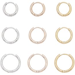 CHGCRAFT 9Pairs 3 Styles 304 Stainless Steel Silver Hoop Earrings Sleeper Earrings Small Hoop Earrings Set for Women Men Girls 9Pairs of Hypoallergenic Tragus Earrings Nose Lip Rings