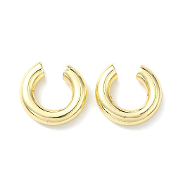 Honeyhandy Rack Plating Brass Ring Cuff Earrings for Women, Lead Free & Cadmium Free, Real 18K Gold Plated, 20x5.5mm