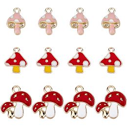 SUNNYCLUE 1 Box 60Pcs Red Mushroom Charm Mushrooms Charms Gold Enamel Food Plants Fairy Charm Spring Charms for Jewelry Making Charms DIY Necklace Earrings Bracelets Crafts Women Adults Supplies