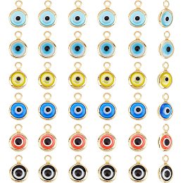 Arricraft 36 Pcs 6 Colors Evil Eye Charm, Evil Eye Pendant Charms Colorful Lampwork Beads Pendants for DIY Necklace Bracelet Jewelry Making