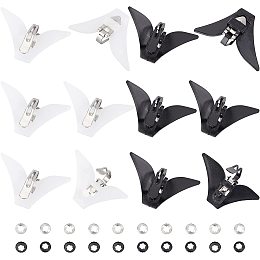 CHGCRAFT 20Pcs 2 Colors Bow Tie Clips Bowtie Hardware Fastener Black Silver Iron Clip-On tie Clip with Plastic Fixed Collar Clips for DIY Bowtie Hardware Closure 54mm × 30mm