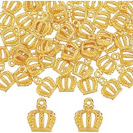 SUNNYCLUE 1 Box 100Pcs Crown Charms in Bulk King Charms King Crown Charms for Jewelry Making Crown Cabochons Flatback Crown Charms Bracelets Earrings Necklace Supplies Nail Art Adult DIY Craft 12mm