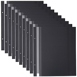 AHANDMAKER PVC Adhesive Refills Inner Pages, for 2 Ring Binder Photo Albums, with Lamination, Rectangle, Black, 268x315x0.5mm, Hole: 6mm