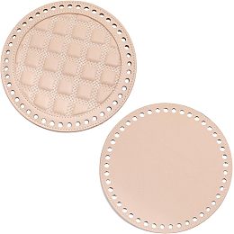 CHGCRAFT 2pcs 7 Inch PU Leather Bag Bottom for DIY Handbag Shoulder Bags Handbag Making Repairing, PeachPuff