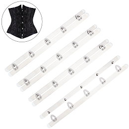 BENECREAT 201 Stainless Steel Corset Busk, 5-Hook & Eye Closure for Corset, Bustier, Waist Trainer, Stainless Steel Color, 270x25.5x6.5mm