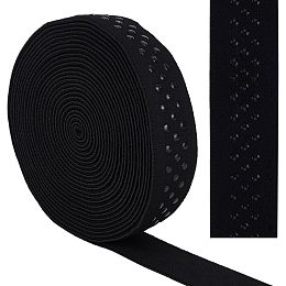 GORGECRAFT 5 Yards 30mm Wide Dot Silicone Elastic Gripper Tape Black Non-Slip Elastic Band Rubbers Flat Stretch Ribbon Belt for Garment DIY Sewing Crafts Underwear Sports Shorts Accessories