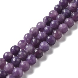 Natural Lepidolite/Purple Mica Stone Beads Strands, Round, 6.5mm, Hole: 1.2mm, about 59~60pcs/strand, 14.57~14.76''(37~37.5cm)