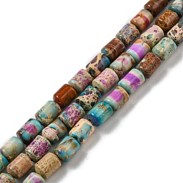 Honeyhandy Natural Imperial Jasper Beads Strands, Dyed, Column, 5.7~6.2x4~4.5mm, Hole: 0.7mm, about 67pcs/strand, 15.55 inch(39.5cm)
