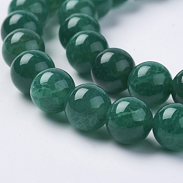 Honeyhandy Natural Crackle Agate Beads Strands, Heated & Dyed, Round, Green, 8mm, Hole: 1mm, about 48pcs/strand, 15.4 inch(39cm)