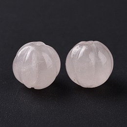 Honeyhandy Natural Rose Quartz Beads, Autumn Theme, Pumpkin, 8~8.5x7.5~8mm, Hole: 1.2mm