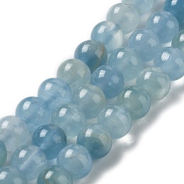 Honeyhandy Natural Blue Calcite Beads Strands, Round, 8mm, Hole: 0.9mm, about 49pcs/strand, 15.55 inch(39.5cm)