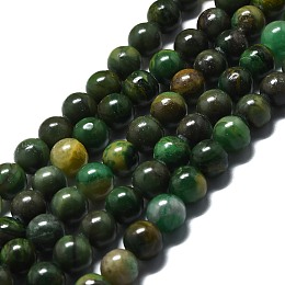 Honeyhandy Natural African Jade Beads Strands, Round, 8mm, Hole: 1mm, about 46pcs/strand, 14.96''(38cm)