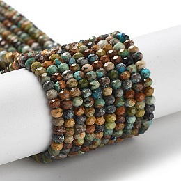 Natural HuBei Turquoise Beads Strands, Faceted, Rondelle, 3x2mm, Hole: 0.7mm, about 128~149pcs/strand, 15.16''(38.5cm)