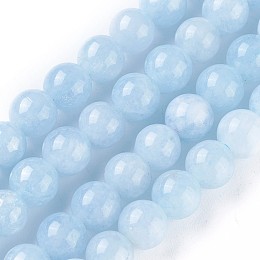 Honeyhandy Natural Gemstone Beads Strands, Imitation Aquamarine, Round, Light Sky Blue, 6mm, Hole: 1.2mm, about 60~64pcs/strand, 15 inch~15.2 inch(38~38.5cm)