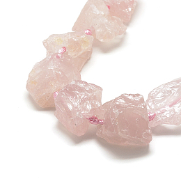 Honeyhandy Natural Rose Quartz Beads Strands, Nuggets, 10~27x17~33x17~33mm, Hole: 2~2.5mm, about 12~15pcs/strand, 15.7 inch