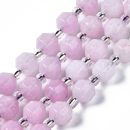 Arricraft Natural White Jade Beads Strands, with Seed Beads, Faceted, Dyed, Polygon, Plum, 6x6mm, Hole: 1.2mm, about 47~48pcs/strand, 14.84 inch~14.96 inch(37.7cm~38cm)