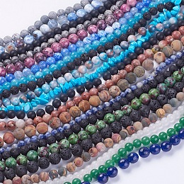 Honeyhandy Natural & Synthetic Gemstone Beads Strands, Mixed Shapes, Mixed Color, 5.5~12x4.5~10mm, Hole: 1mm, about 20~38pcs/strand, 13 inch~15 inch