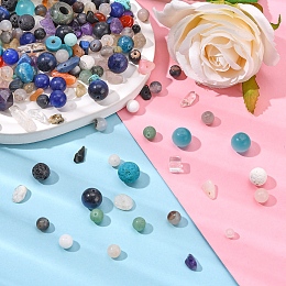 Honeyhandy Natural/Synthetic Gemstone Beads, Mixed Shapes, 4.5~25.5x4~19.5x2.5~16.5mm, Hole: 0.8~1.8mm, about 65pcs/200g