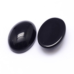 Honeyhandy K9 Glass Cabochons Oval Flat Back Cabochons, Black, 18x13x6mm