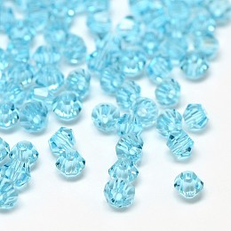 Honeyhandy Imitation 5301 Bicone Beads, Transparent Glass Faceted Beads, Pale Turquoise, 3x2.5mm, Hole: 1mm, about 720pcs/bag