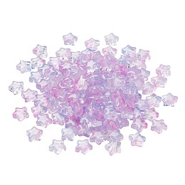 Honeyhandy Transparent Glass Beads, Star, Violet, 8x8.5x4mm, Hole: 1mm, 30pcs/bag