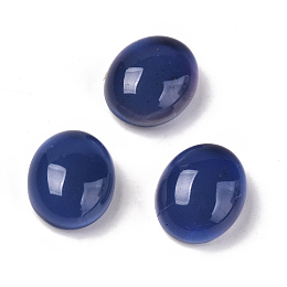 Honeyhandy Glass Cabochons, Changing Color Mood Cabochons, Oval, Blue, 12x10x6.5mm