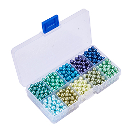 PandaHall Elite 6mm Multicolor Glass Pearls Tiny Satin Luster Round Loose Pearl Beads for Jewelry Making, about 600pcs/box