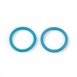 Honeyhandy Iron Jump Rings, Open Jump Rings, Sky Blue, 18 Gauge, 10x1mm, Inner Diameter: 8mm