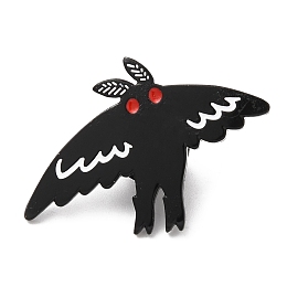 Honeyhandy Halloween Bat Enamel Pin, Electrophoresis Black Plated Alloy Animal Badge for Backpack Clothes, Electrophoresis Black, 25x34x1.5mm