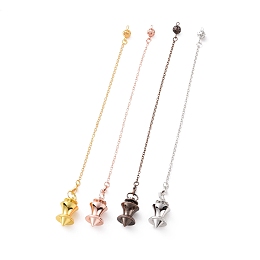 Honeyhandy Brass Dowsing Pendulum Big Pointed Cone Pendants, with Lobster Claw Clasps, Spinning Top, Cadmium Free & Lead Free, Mixed Color, 220mm, Hole: 2mm