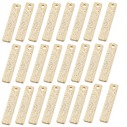 BENECREAT 50PCS Brass Rectangle Charm Pendants Glitter Textured 14K Gold Plated Rectangle Blank Stamping Charms for Necklace Jewelry DIY Craft Making