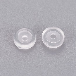 Honeyhandy Comfort Silicone Pads for Screw Back Clip on Earrings, Anti-Pain, Clip on Earring Cushion, Clear, 5.5x1.5mm, Hole: 1.6mm