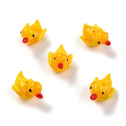 Honeyhandy Handmade Lampwork Beads, Duck, Gold, 17x14x12.5mm, Hole: 1mm