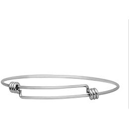 Pandahall Elite 10 Pieces 2.4 Inch 316 Stainless Steel Expandable Adjustable Wire Blank Bangle Bracelet for Womens DIY Jewelry Making