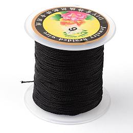 Honeyhandy Round Metallic Cord, 12-Ply, Black, 1mm, about 54.68 yards(50m)/roll